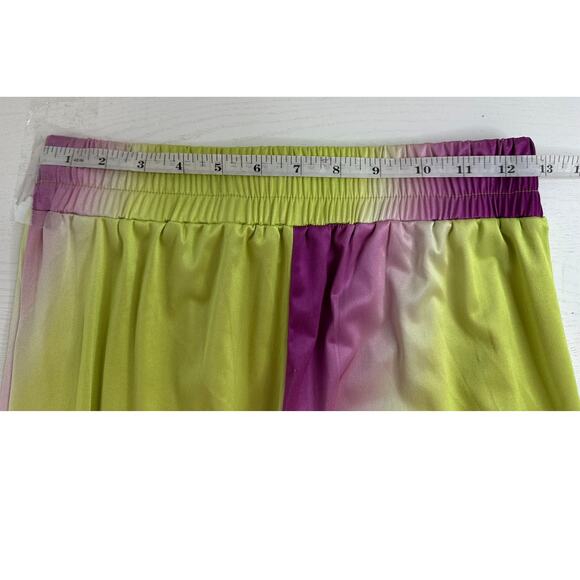Hosbjerg Cisalo Ombre Pull-On Pant Satin Look Green Purple Stretch Lounge Size S - Picture 7 of 10